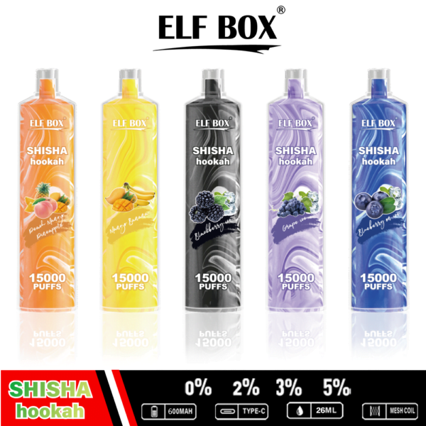 ELF BOX LS15000 Puff Shisha Hookah 0% 2% 5% Nicotine Rechargeable Disposable Vape Wholesale - JumpVape - 4