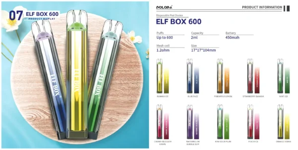 ELF BOX 600 Puffs 2% Nicotine Vipe Pen Stand μίας χρήσης Χονδρική - JumpVape - 2