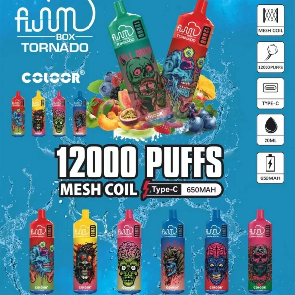 FLUUM BOX 12000 Puffs 0% 2% 3% 5% Nicotine Rechargeable Vipe Pods Pods E-Cigarette - JumpVape - 1