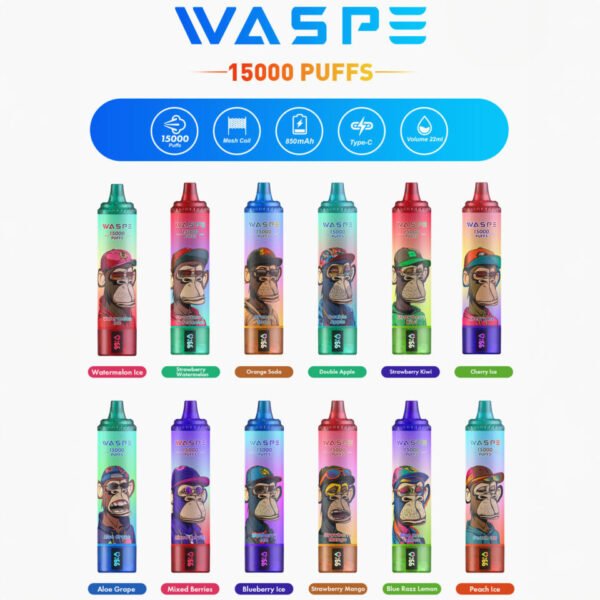 WASPE 15000 PUFFS 0% 2% 3% 5% Nicotine Disposable Vape Wholesale - JumpVape - 2