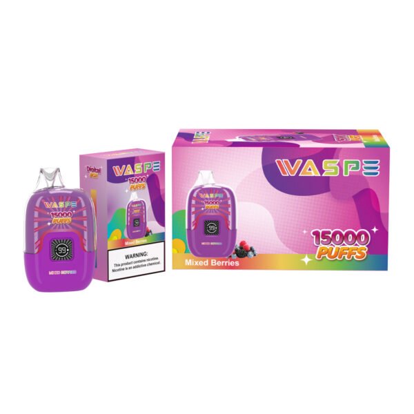 Цифровая коробка WASPE 15000 PUFFS 0% 2% 3% 5% Никотиновая одноразовая электронная сигарета оптом - JumpVape - 3