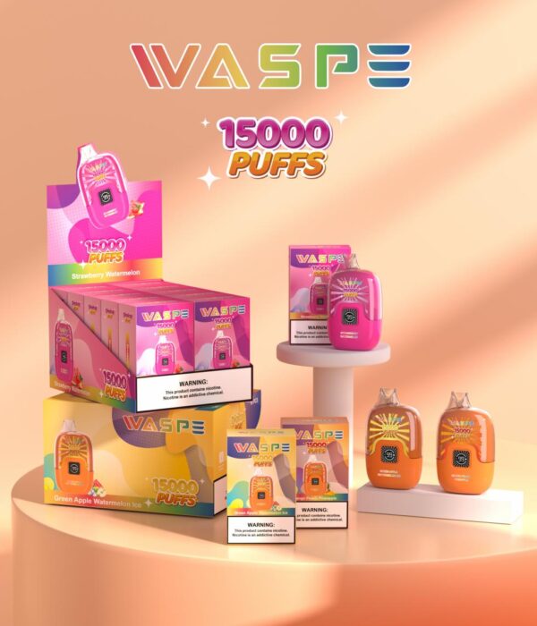 Цифровая коробка WASPE 15000 PUFFS 0% 2% 3% 5% Никотиновый одноразовый вейп оптом - JumpVape - 1