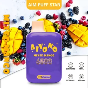 AIVONO AIM PUFFSTAR 6500 Puffs 0% 2% 5% Vapes desechables recargables con bajo contenido de nicotina Compra a granel al por mayor - JumpVape - 12