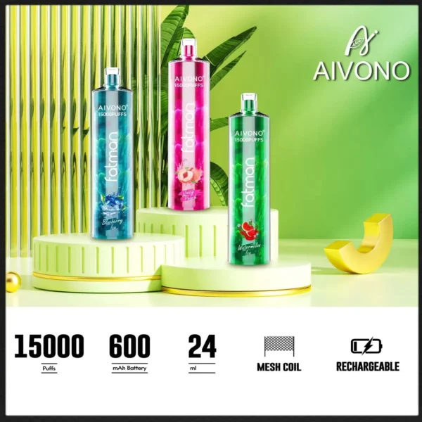 AIVONO FATMAN 15000 Puffs 0% 2% 3% 5% Penna per vaporizzatori usa e getta ricaricabile a basso contenuto di nicotina all'ingrosso Acquista all'ingrosso - JumpVape - 1
