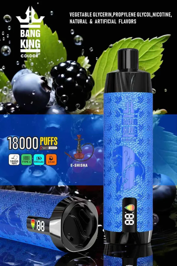 Bang King Crown Bar 18000 Puffs 0% 2% 3% 5% Low Nicotine Rechargeable Disposable Vapes Pen Bulk Buy Wholesale - JumpVape - 2