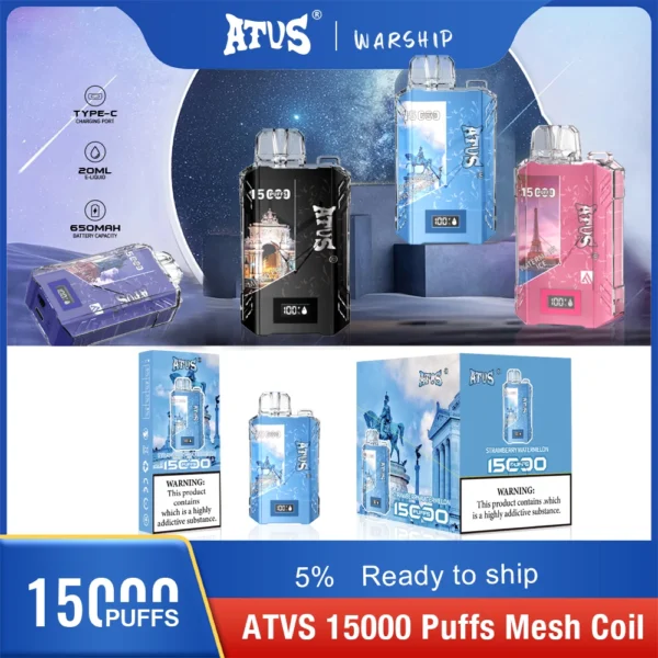 Atvs 15000 Puffs 5% Caneta Vapes Descartáveis ​​Recarregáveis ​​com Baixo Nicotina em Massa Compre no Atacado - JumpVape - 9