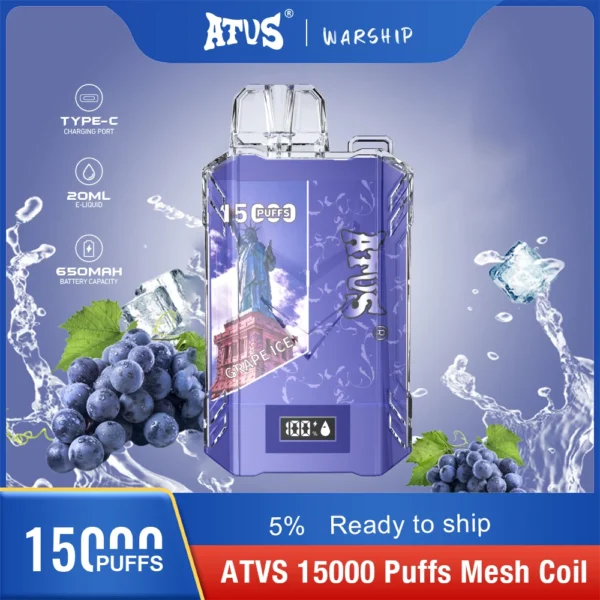 Atvs 15000 Puffs 5% Caneta Vapes Descartáveis ​​Recarregáveis ​​com Baixo Nicotina em Massa Compre no Atacado - JumpVape - 7