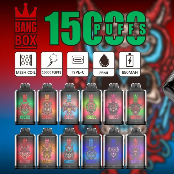 Bang Box S1 15000 Puffs 0% 2% 3% 5% Επαναφορτιζόμενη αναλώσιμη πένα χαμηλής περιεκτικότητας σε νικοτίνη Vapes Μαζική Αγορά Χονδρικής - JumpVape - 1