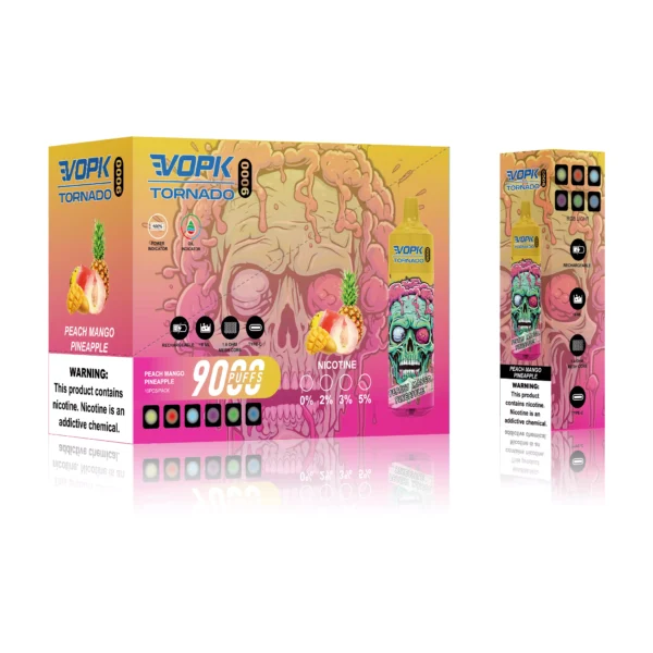 VOPK Tornado 9000 Puffs 0% 2% 3% 5% Low Nicotine Rechargeable Disposable Vapes Pen Bulk Buy Wholesale - JumpVape - 9