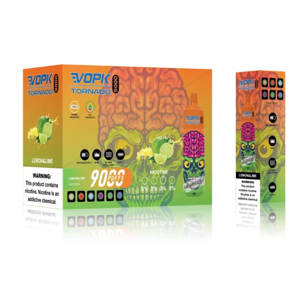 VOPK Tornado 9000 Puffs 0% 2% 3% 5% Low Nicotine Rechargeable Disposable Vapes Pen Bulk Buy Wholesale - JumpVape - 8