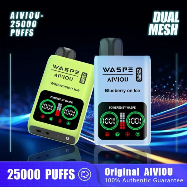 WASPE 25000 PUFFS Dual Mesh Box 0% 2% 5% Display a LED a basso contenuto di nicotina Penna per vaporizzatori usa e getta ricaricabile all'ingrosso Acquista all'ingrosso - JumpVape - 1