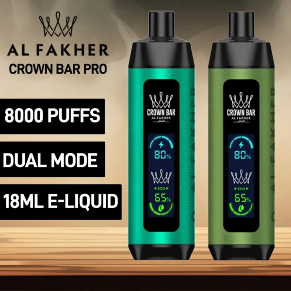Al Fakher Crown Bar Big Cloud 8000 Pro Dual Mode Full Screen Low Nicotine Rechargeable Disposable Vapes Pen Bulk Buy Wholesale - European Warehouse Stock - JumpVape - 1