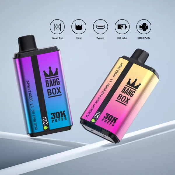 Bang Box 30000 Puffs Double Flavour 0% 2% 3% 5% Low Nicotine Rechargeable Disposable Vapes Pen Bulk Buy Wholesale - JumpVape - 1
