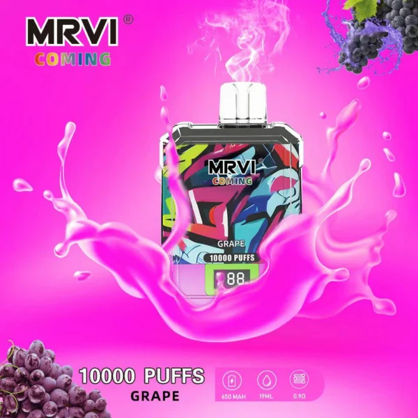 MRVI Coming 10000 Puffs Digital Screen 2% 3% 5% Перезаряджувана одноразова ручка для електронних сигарет з низьким вмістом нікотину Купуйте оптом - JumpVape - 11