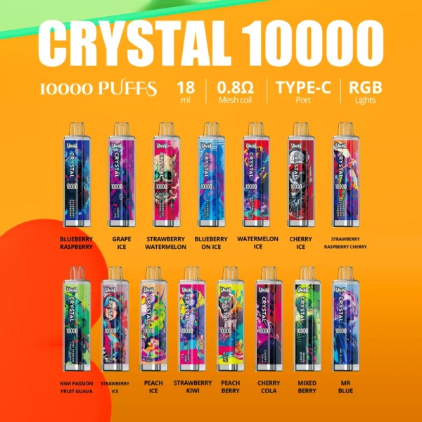 Uwin Crystal 10000 Puffs 0% 2% 3% 5% Επαναφορτιζόμενη μίας χρήσης στυλό Vapes χαμηλής περιεκτικότητας σε νικοτίνη Μαζική Αγορά Χονδρικής - JumpVape - 1