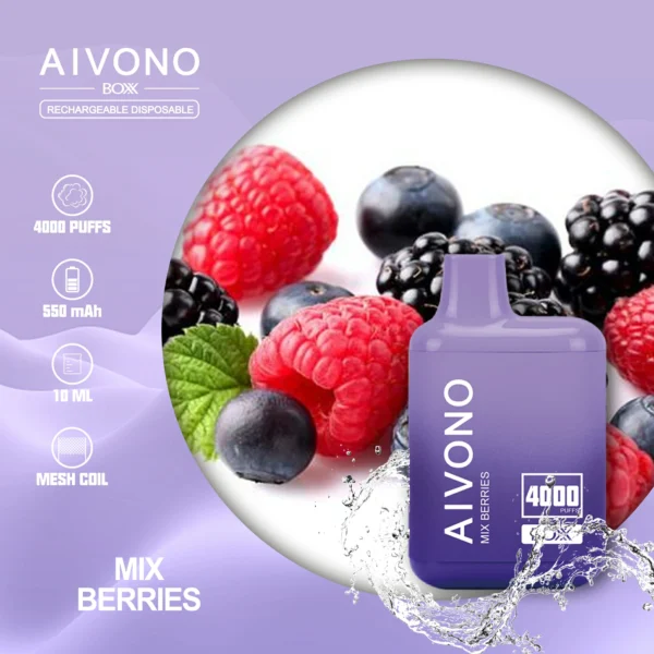 AIVONO AIM BOXX 4000 Puffs 0% 2% 5% Low Nicotine Rechargeable Disposable Vapes Pen Bulk Buy Wholesale - JumpVape - 12