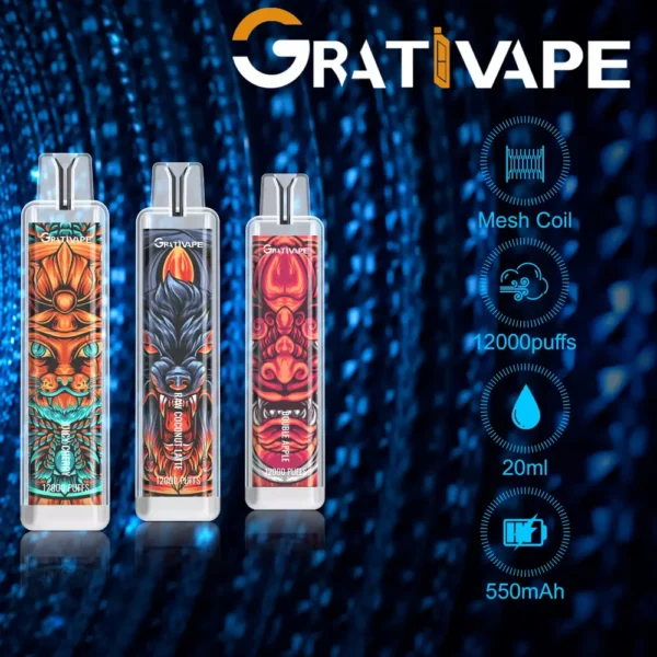 Grativape iStorm 12000 vpihov 0% 2% 3% 5% Nizkonikotinsko pero za enkratno uporabo za enkratno uporabo Nakup na debelo - JumpVape - 1