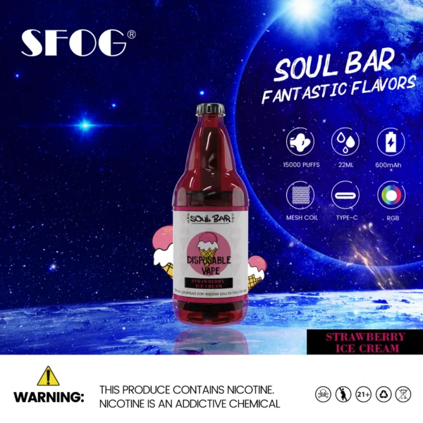 SFOG SOUL BAR 15000 vpihov RGB 5% pero za enkratno uporabo z nizko vsebnostjo nikotina, na debelo Nakup na debelo - JumpVape - 2