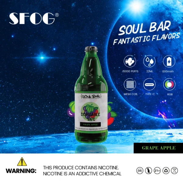 SFOG SOUL BAR 15000 vpihov RGB 5% pero za enkratno uporabo z nizko vsebnostjo nikotina Nakup na debelo - JumpVape - 11