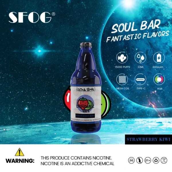 SFOG SOUL BAR 15000 vpihov RGB 5% pero za enkratno uporabo z nizko vsebnostjo nikotina za ponovno polnjenje na debelo Nakup na debelo - JumpVape - 3