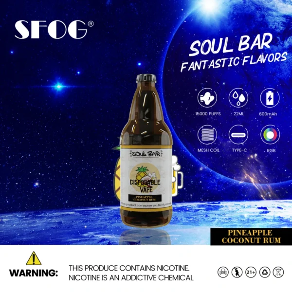 SFOG SOUL BAR 15000 vpihov RGB 5% pero za enkratno uporabo z nizko vsebnostjo nikotina Nakup na debelo - JumpVape - 7