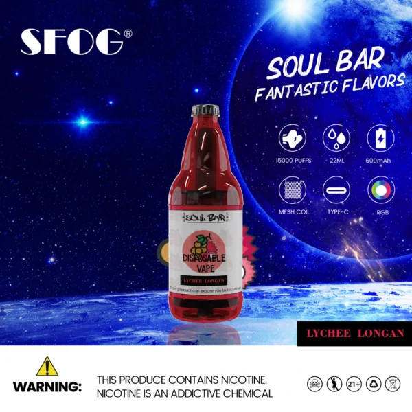 SFOG SOUL BAR 15000 vpihov RGB 5% pero za enkratno uporabo z nizko vsebnostjo nikotina, na debelo Nakup na debelo - JumpVape - 9