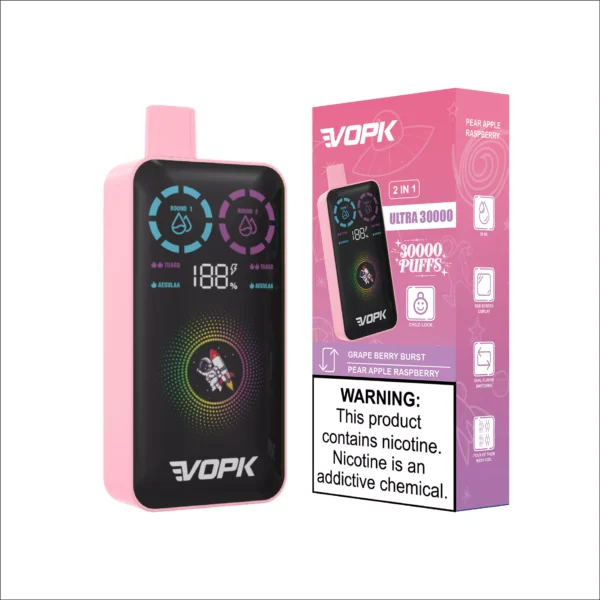 VOPK ULTRA 30000 Puffs Double Flavour Dual Mesh Digital Screen 2% Low Nicotine Rechargeable Disposable Vapes Pen Bulk Buy Wholesale - JumpVape - 2