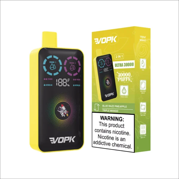 VOPK ULTRA 30000 Puflar Çift Lezzet Çift Örgü Dijital Ekran 2% Düşük Nikotinli Şarj Edilebilir Tek Kullanımlık Vapes Kalem Toplu Toptan Satın Al - JumpVape - 5